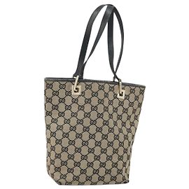 Borsa Tote GG in Canvas Gucci Oro Blu Navy 002 1099 2404 Auth ep13085