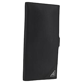 PRADA Lange Geldbörse Leder Schwarz Auth 169955V - Prada