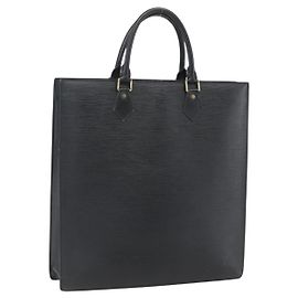 LOUIS VUITTON Bolsa Sac Plat Epi Preta M59082 LV Auth BA10662