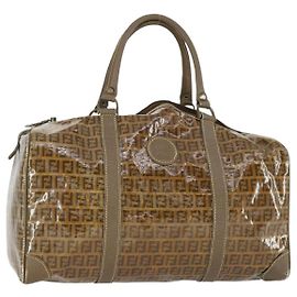 Borsa Boston in tela Zucchino FENDI marrone Auth 170329