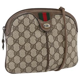 Borsa Sherry Line GG Supreme Web di GUCCI in PVC beige e rosso 904 02 047 Auth ti3671