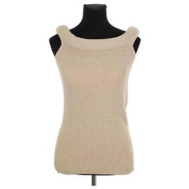 Totême Top beige sin mangas