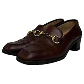 Vintage Gucci Lederstiefel mit Absatz Horsebit braun EU37