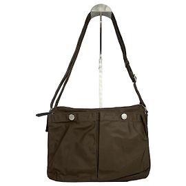 Borsa multiuso vintage in poliestere e pelle Yohji Yamamoto Y Saccs color khaki marrone