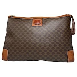 Céline Clutch in pelle monogramma Celine Paris vintage marrone