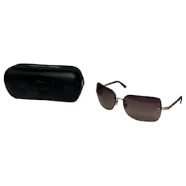 Gafas de sol sin montura Chanel Vintage Marrón Dorado