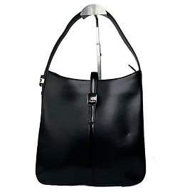 Vintage Courreges Lederhandtasche schwarz