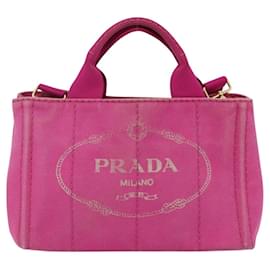 Prada Canapa kleine umwandelbare Tragetasche aus Canvas