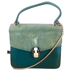 Borsa Bulgari in pelle verde