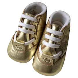 Pantofole Baby Dior in pelle dorata Taglia 18