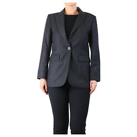 Peserico Chaqueta de lana gris oscuro brillante - talla UK 10