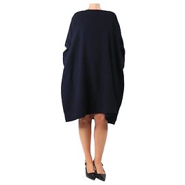 Autre Marque Blaue Woll-Midi-Kleid - Größe