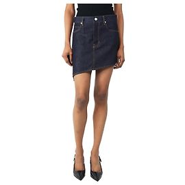 Helmut Lang Gonna mini in denim asimmetrica indigo - taglia UK 6