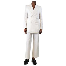 Maison Martin Margiela Completo giacca e pantalone bianco a due pezzi - taglia UK 6