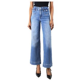 Frame Denim Jeans palazzo Le Slim azul con bolsillos - talla UK 6