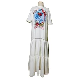 Vestido Maxi Farm Rio Branco Multicor Algodão