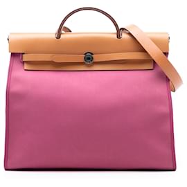 Hermès Borsa Herbag Zip 31 in Tela Rosa
