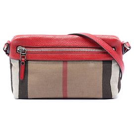 Borsa a tracolla Farley in tela a quadri mega marrone di Burberry