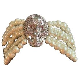 Bracciale Philipp Plein Teschio Perle Rosa