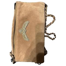 Zadig & Voltaire Handtasche aus Wildleder mit Adlerapplikation