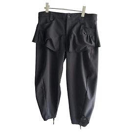 Autre Marque PLU Pantalones negros de talle alto con volantes