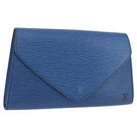 LOUIS VUITTON Epi Art Deco Clutch Tasche Blau M52635 LV Auth 171813