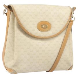 Gucci Borsa a spalla Micro GG Supreme in PVC Bianco Oro Auth bs33291