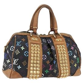 LOUIS VUITTON Borsa Courtney MM 2way Monogram Multicolore Nera M45642 Auth BA10845
