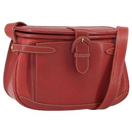 Borsa a Spalla in Pelle Rossa e Oro GUCCI 001 406 1339 Auth 169601