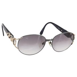 Occhiali da sole SAINT LAURENT metallo Nero Auth bs33326