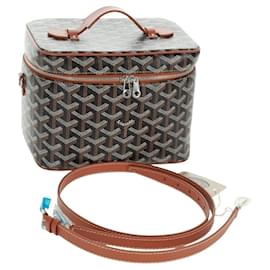 Borsa Vanity Muse PM GOYARD in PVC pelle Herringbone 2in1 marrone Auth SW2108SM