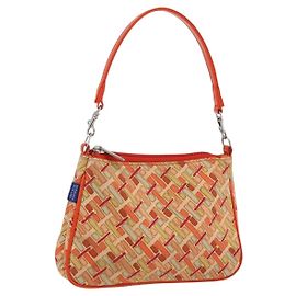 Borsa a mano Burberry Blue Label in tela arancione e argento autentica 169787