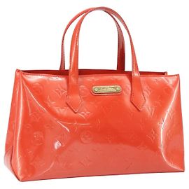 LOUIS VUITTON Borsa Wilshire PM Monogram Vernis Arancione Tramonto M93644 Auth 171567