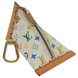PORTA MOEDAS BERLANGO MONOGRAMA MULTICOLORIDO LOUIS VUITTON BRANCO M58028 Auth BA10526V