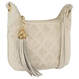 CHANEL Borsa a Spalla Matelassé in Pelle di Agnello Avorio Oro CC Auth 170897