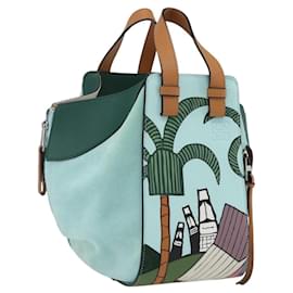 LOEWE Borsa a Mano Hammock in Pelle Azzurro Chiaro Argento Auth 163467SAM - Loewe