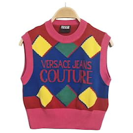 Top Versace de algodón multicolor