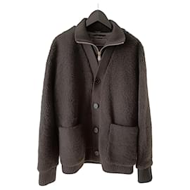 Hermès Cardigan Mantel Lammwolle Braun