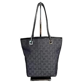 Borsa Tote Gucci Monogramma Nero e Grigio in Pelle