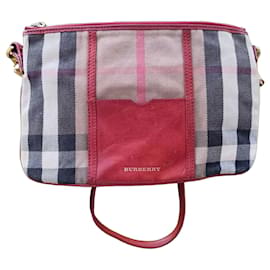 Pochette Burberry in tela e pelle