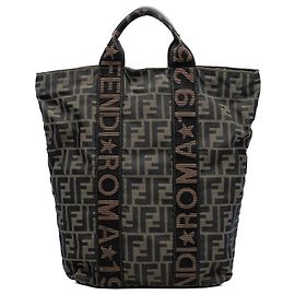 Fendi Braune Zucca Canvas Roma 1925 Einkaufstasche