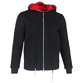 Felpa con zip in poliestere nero con fodera shear di Givenchy