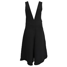 Macacão V em Poliéster Preto Chloé