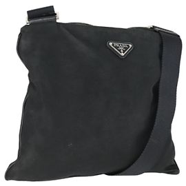 Borsa a Spalla PRADA Nylon Nero Argento Autentica ep13020