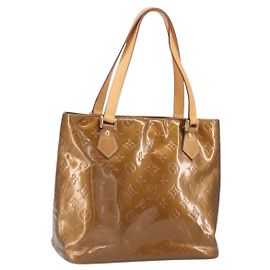 LOUIS VUITTON Bolso de Mano Houston Monogram Vernis Bronce M91122 LV Auth 171944