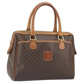 Céline Borsa Boston in tela Macadam CELINE in pelle PVC marrone oro Auth ti3656