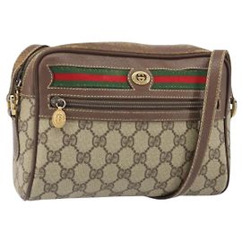 Borsa Sherry Line GG Supreme Web di GUCCI in PVC beige e oro 001 44 6655 Auth 171924