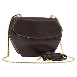 Borsa a spalla in pelle Gucci marrone oro Auth 166746