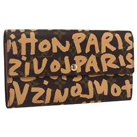 LOUIS VUITTON Cartera de Crédito Graffiti Naranja M92190 Auth 168049SAV