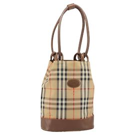 Borsa tote in tela Nova Check beige Auth ep13077 di Burberrys